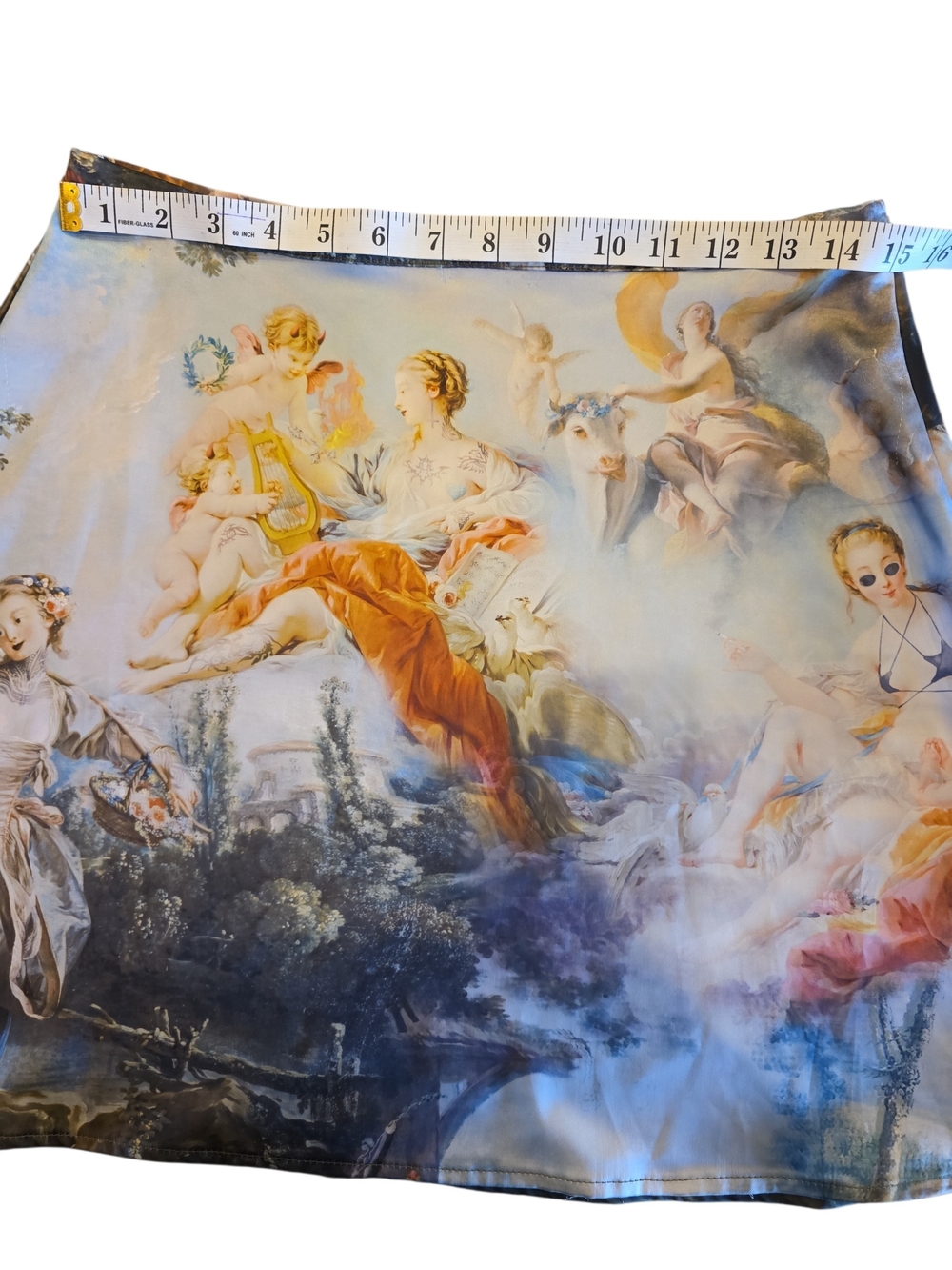 Dolls Kill Rococo Mini Skirt in Sky Blue, Cream, Gold & Rust